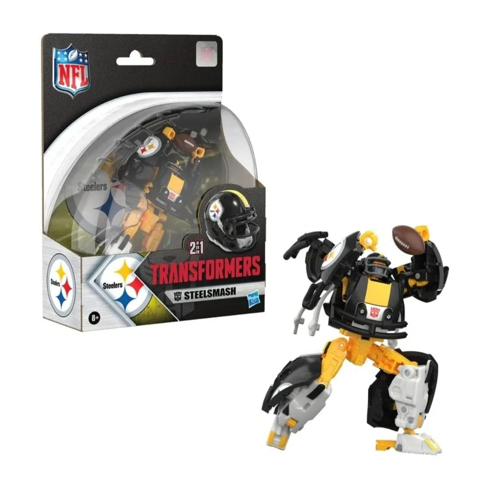 Transformers NFL Steelsmash Pittsburgh Steelers Action Figure Helmet 2-in-1 Toy